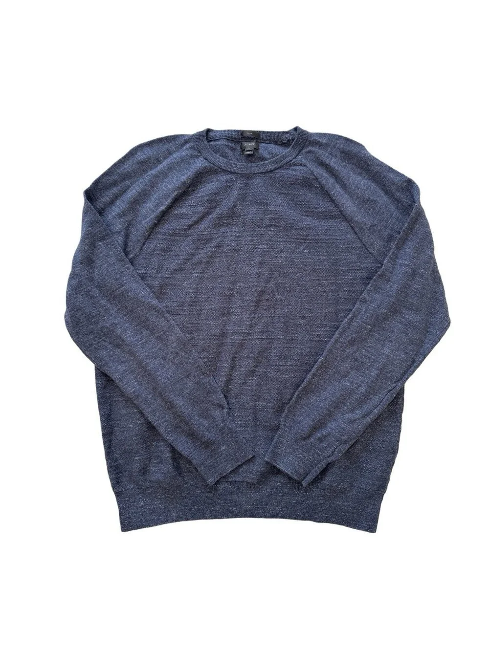 J.Crew Men’s Slim Fit Lightweight Crewneck Sweater Navy Blue XL Raglan Knit